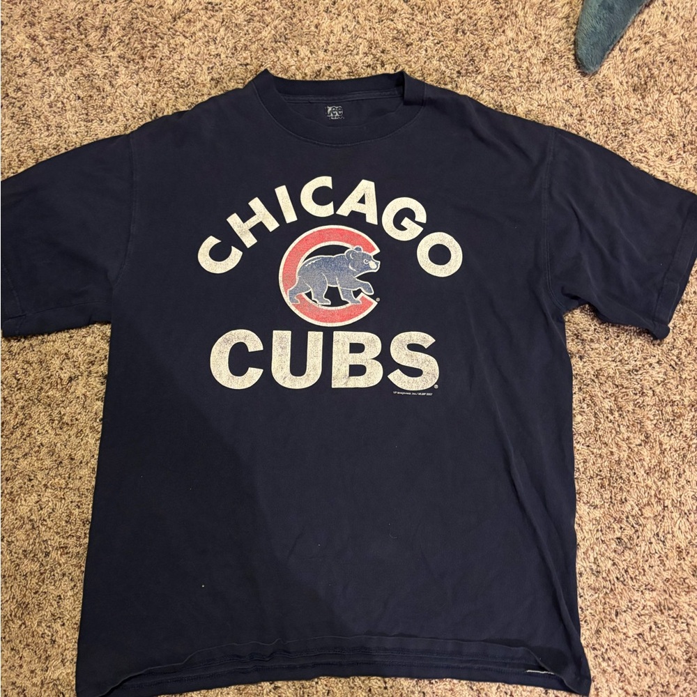 Vintage Lee Men's Navy Blue Chicago Cubs Tee